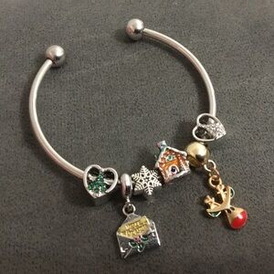 Silver Christmas Charm Bracelet